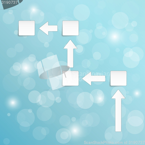 Image of background with blank paper blocks and arrows