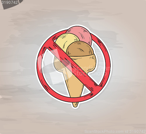 Image of sign entry ban ice cream