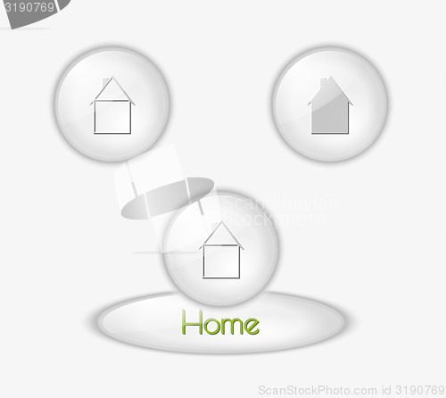 Image of buttons with houses