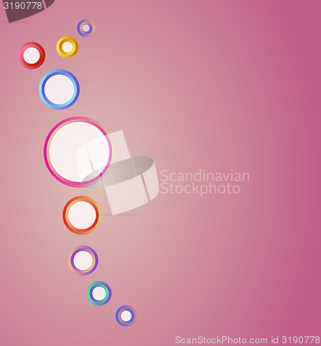 Image of color circles on the red background