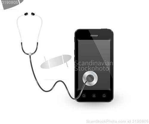 Image of smartphone and stethoscope
