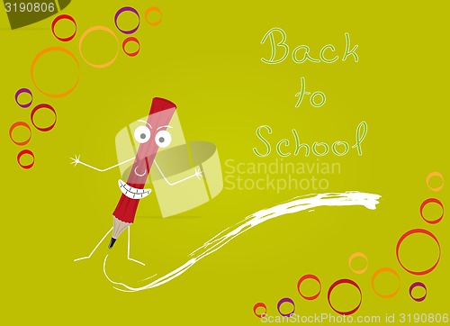 Image of back to school with red pencil