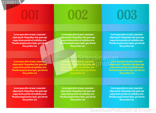 Image of infographics - three color vertical panels