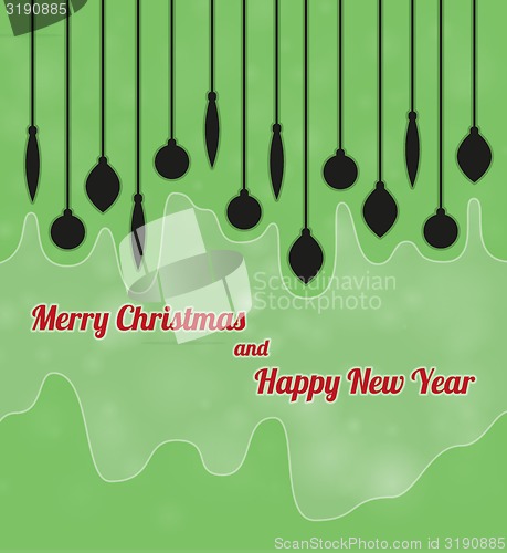 Image of merry christmas and happy new year with ornaments
