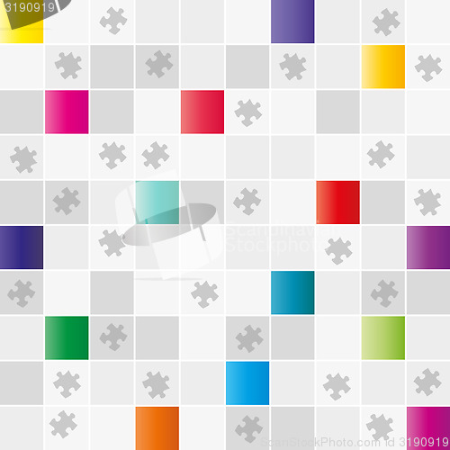 Image of field of gray and color squares