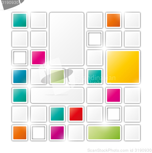 Image of field of gray and color squares