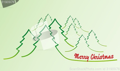 Image of merry christmas card with trees