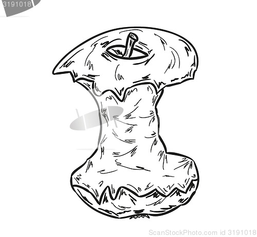 Image of apple core sketch