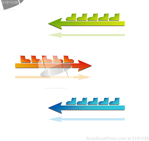 Image of color arrows with boots