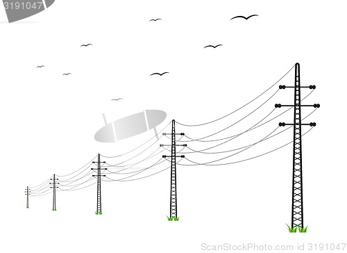 Image of high voltage power lines