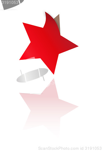 Image of red star with one bent corner