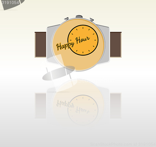 Image of happy hour background with watch