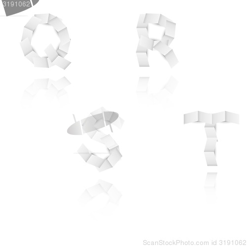 Image of paper alphabet letters / font, Q, R, S, T