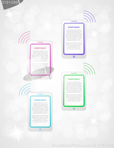 Image of infographics with phones or tablets