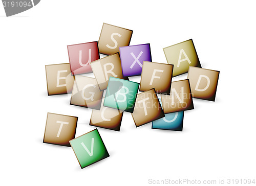 Image of cubes and letters