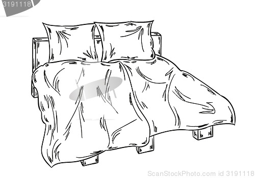 Image of bed sketch