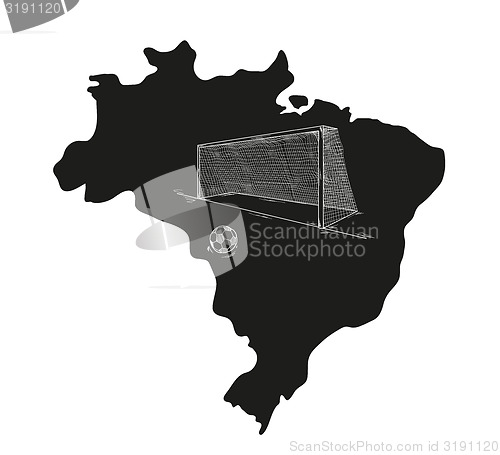 Image of brazilian map and football