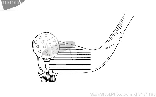 Image of sketch of the golf ball and golf club