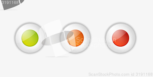 Image of light buttons with green, orange and red color