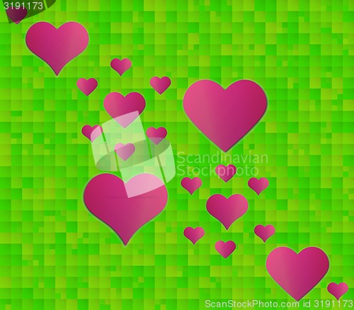 Image of abstract green background with squares and some of the squares a