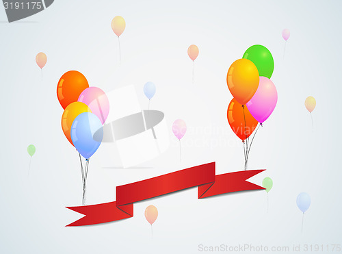 Image of balloons and ribbon