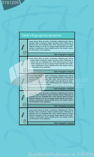 Image of blue table infographics