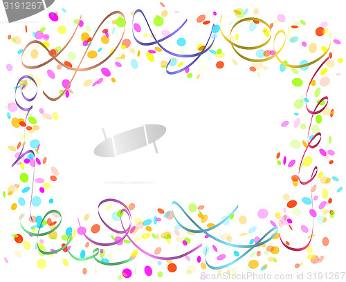 Image of confetti and ribbons