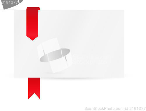 Image of ribbon or bookmark with blank paper