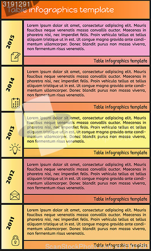 Image of color table infographics