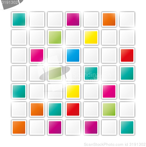 Image of field of gray and color squares