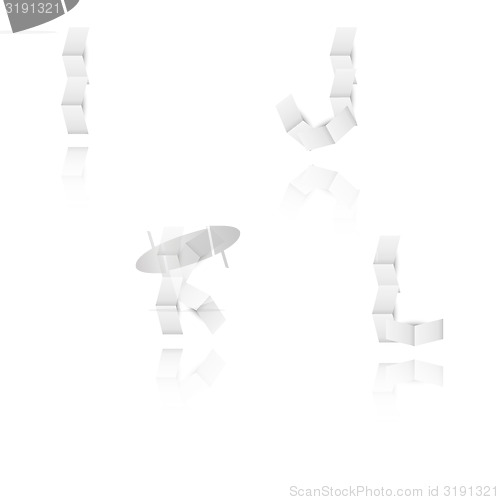 Image of paper alphabet letters / font, I, J, K, L