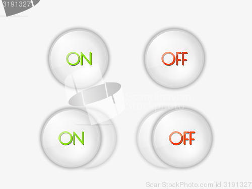 Image of buttons with ON and OFF text