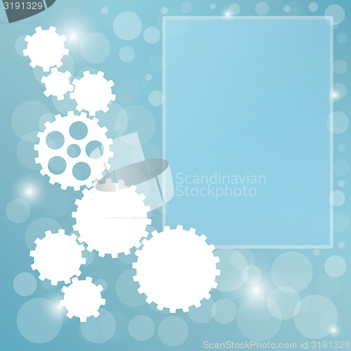 Image of blue background with cogwheel