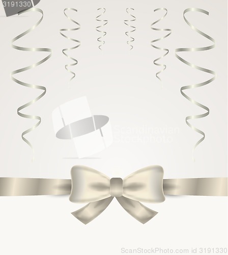 Image of silver ribbon with bow