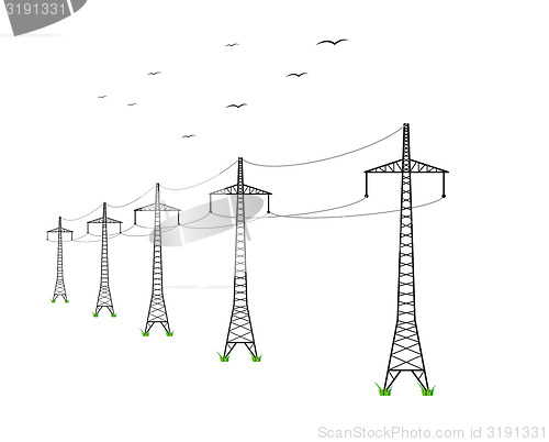 Image of high voltage power lines