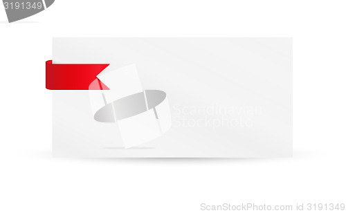 Image of ribbon or bookmark with blank paper