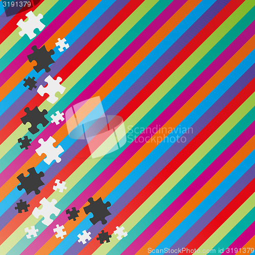 Image of color lines and puzzle