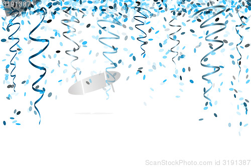 Image of falling blue confetti