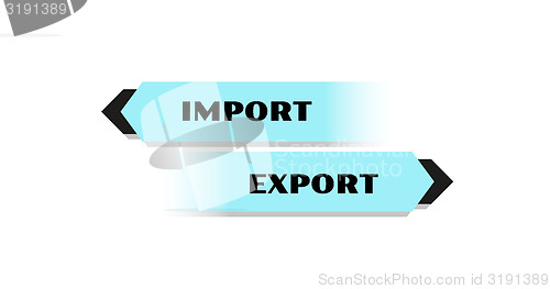 Image of import and export blue buttons