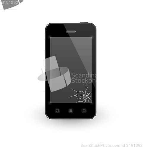 Image of smartphone with broken display