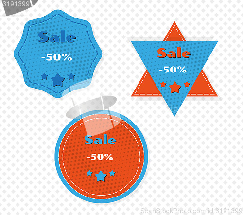 Image of three different sale labels