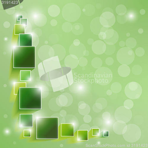 Image of spotty background with three dimensional squares