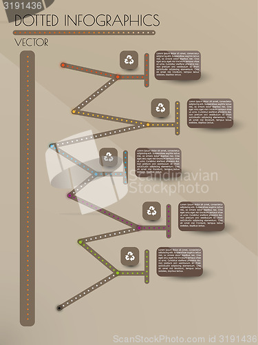 Image of dark infographic vector with dotted lines