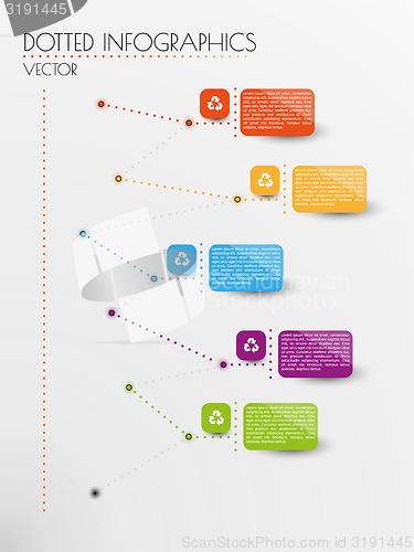 Image of infographic vector with dotted lines