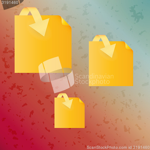 Image of spotted background and yellow paper with arrow