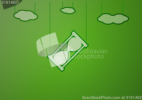 Image of green background with sandglass