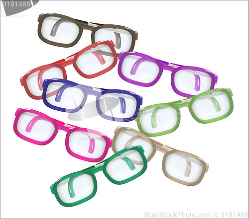 Image of color glasses - mess