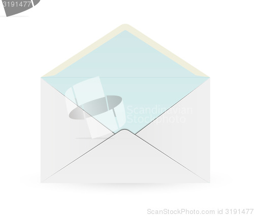 Image of white envelope with blue inner part