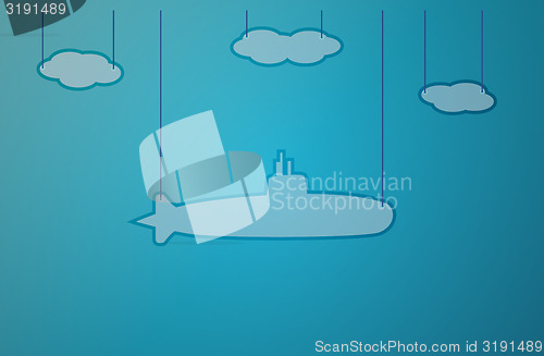 Image of blue background with submarine