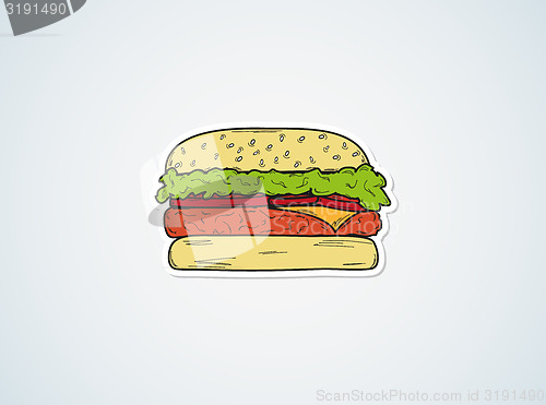 Image of sketch of the hamburger